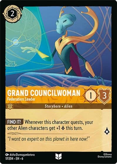 Grand Councilwoman Federation Leader Azurite Sea Lorcana card