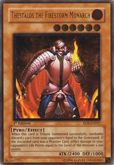Thestalos the Firestorm Monarch UTR Rise of Destiny Yu-Gi-Oh! card