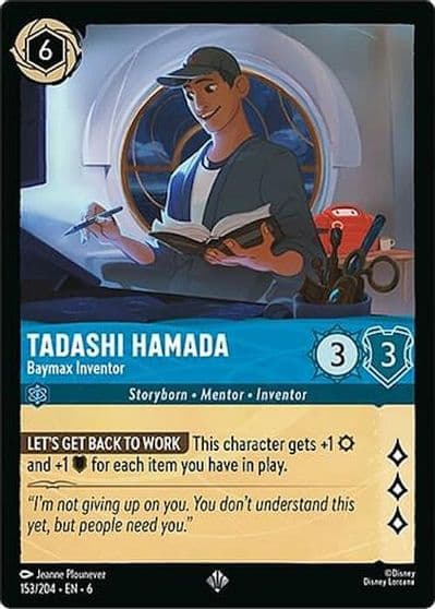Tadashi Hamada Baymax Inventor Azurite Sea Lorcana card