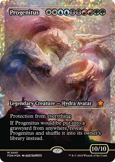 Progenitus Showcase Fracture Foil Foundations Magic card