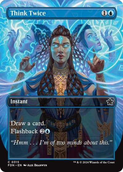 Think Twice Borderless Foundations Magic card