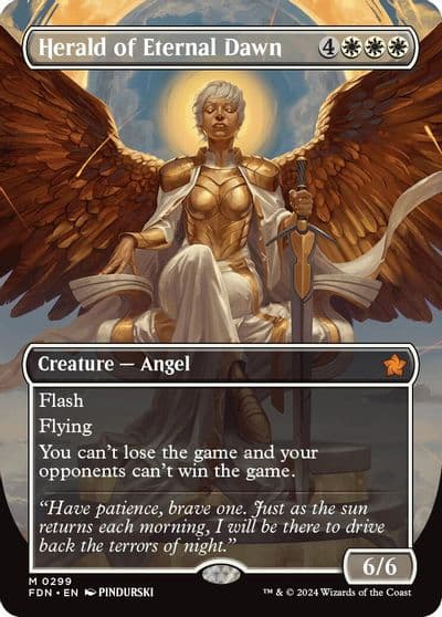 Herald of Eternal Dawn Borderless Foundations Magic card