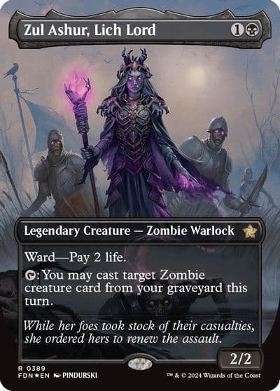 Zul Ashur Lich Lord Borderless Mana Foil Foundations Magic card