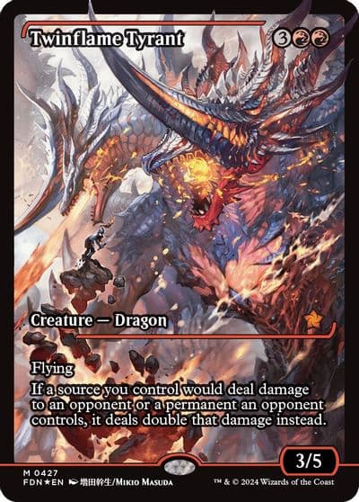 Twinflame Tyrant Showcase Foundations Magic card