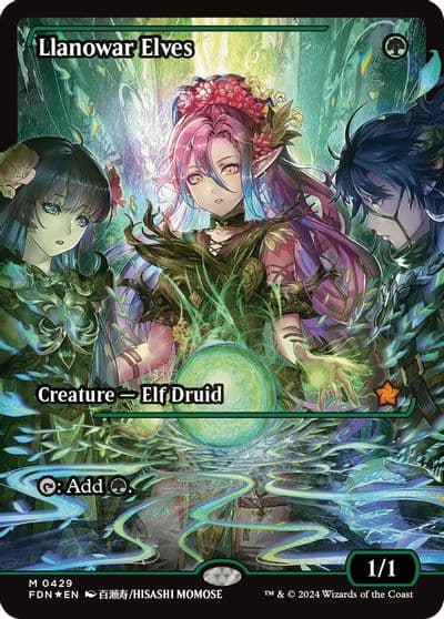Llanowar Elves Showcase Foundations Magic card