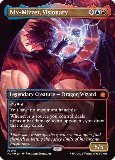 Niv Mizzet Visionary Borderless Mana Foil Foundations Magic card