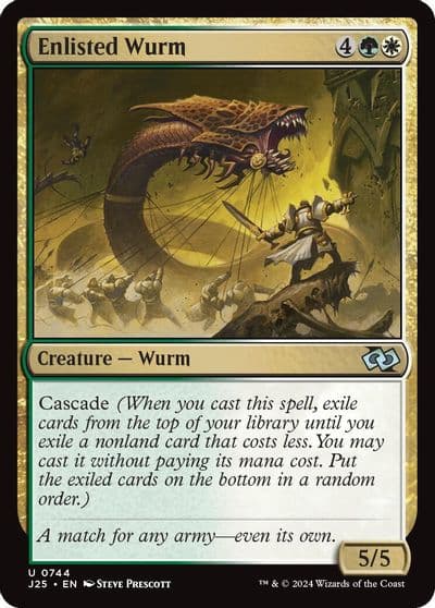 Enlisted Wurm Foundations Jumpstart Magic card