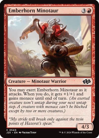 Emberhorn Minotaur Foundations Jumpstart Magic card