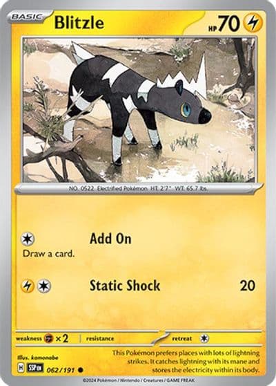 Blitzle SV08: Surging Sparks Pokemon card