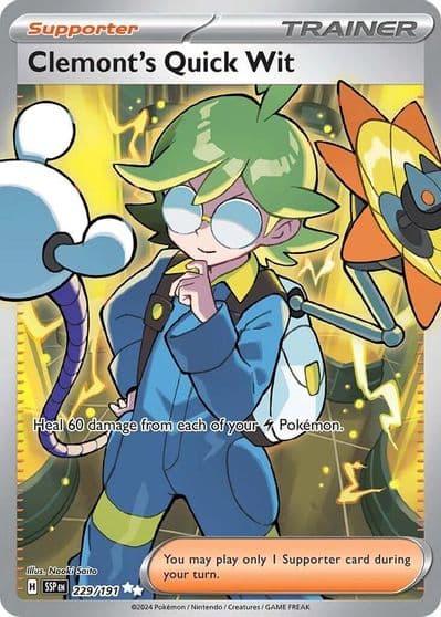 Clemont's Quick Wit SV08: Surging Sparks Pokemon card