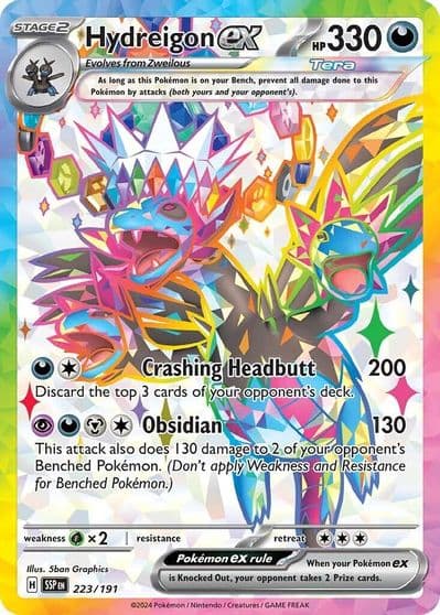 Hydreigon ex SV08: Surging Sparks Pokemon card