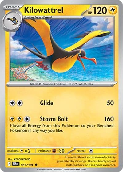 Kilowattrel SV08: Surging Sparks Pokemon card