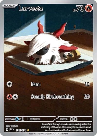Larvesta SV08: Surging Sparks Pokemon card