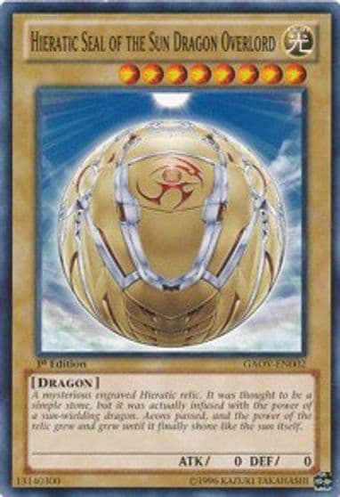 Hieratic Seal of the Sun Dragon Overlord Galactic Overlord Yu-Gi-Oh! card
