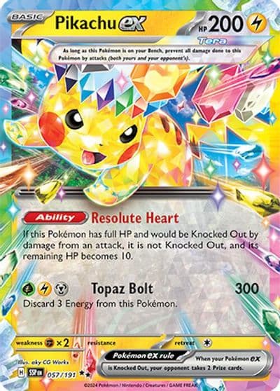 Pikachu ex SV08: Surging Sparks Pokemon card