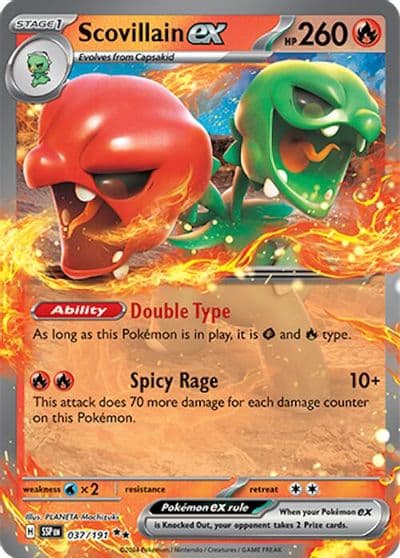 Scovillain ex SV08: Surging Sparks Pokemon card