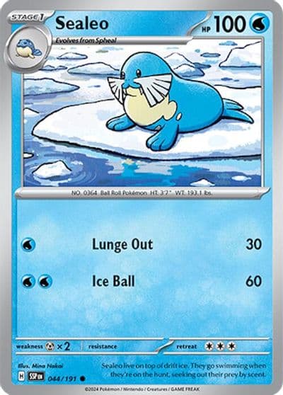 Sealeo SV08: Surging Sparks Pokemon card