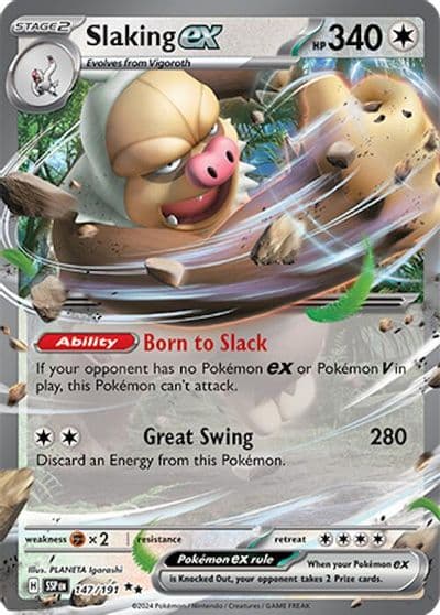 Slaking ex SV08: Surging Sparks Pokemon card