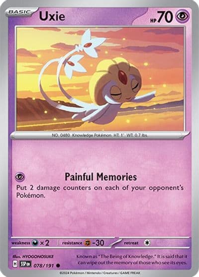 Uxie SV08: Surging Sparks Pokemon card
