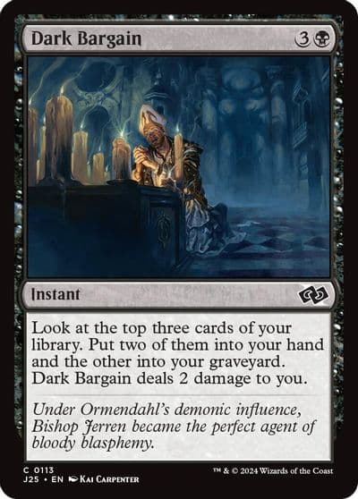 Dark Bargain Foundations Jumpstart Magic card