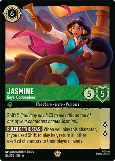 Jasmine Royal Commodore Azurite Sea Lorcana card