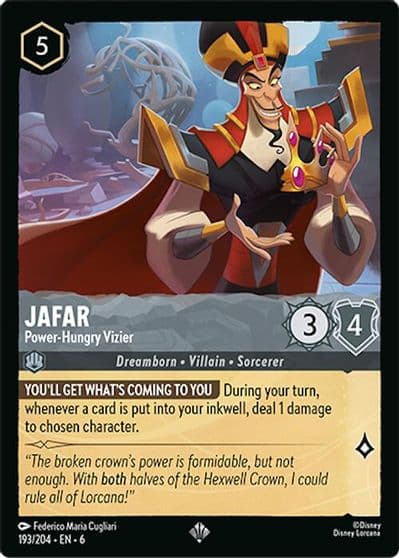Jafar Power Hungry Vizier Azurite Sea Lorcana card