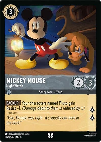 Mickey Mouse Night Watch Azurite Sea Lorcana card