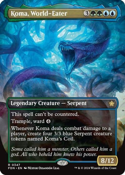 Koma World Eater Borderless Foundations Magic card