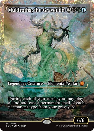 Muldrotha the Gravetide Showcase Fracture Foil Foundations Magic card