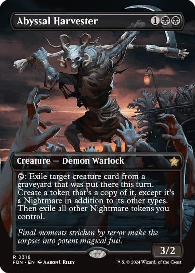 Abyssal Harvester Borderless Foundations Magic card