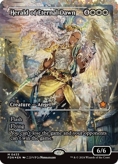 Herald of Eternal Dawn Showcase Fracture Foil Foundations Magic card
