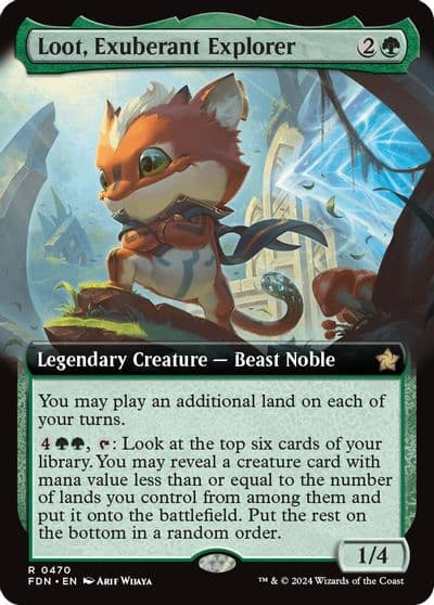 Loot Exuberant Explorer Extended Art Foundations Magic card