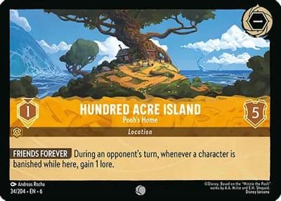 Hundred Acre Island Poohs Home Azurite Sea Lorcana card