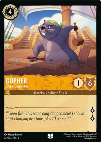 Gopher Ships Carpenter Azurite Sea Lorcana card