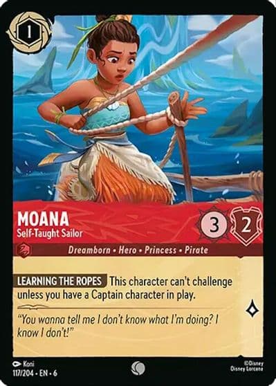 Moana Self Taught Sailor Azurite Sea Lorcana card