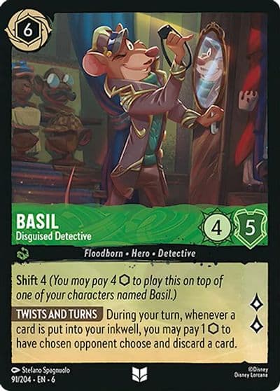 Basil Disguised Detective Azurite Sea Lorcana card