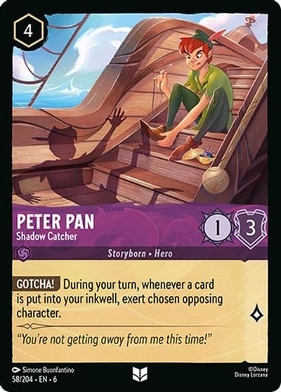 Peter Pan Shadow Catcher Azurite Sea Lorcana card