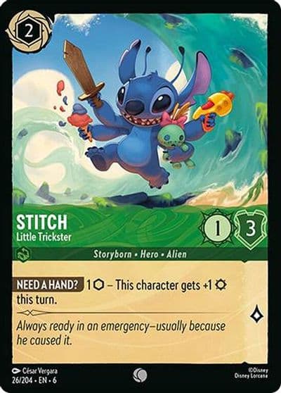 Stitch Little Trickster Azurite Sea Lorcana card