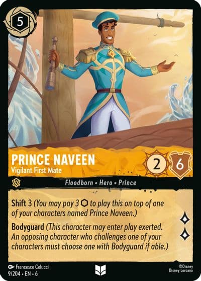 Prince Naveen Vigilant First Mate Azurite Sea Lorcana card