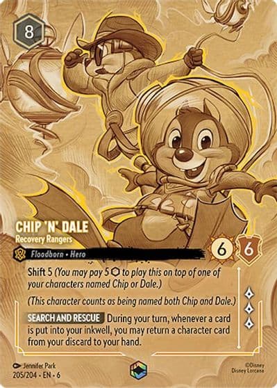 Chip n Dale Recovery Rangers Enchanted Azurite Sea Lorcana card