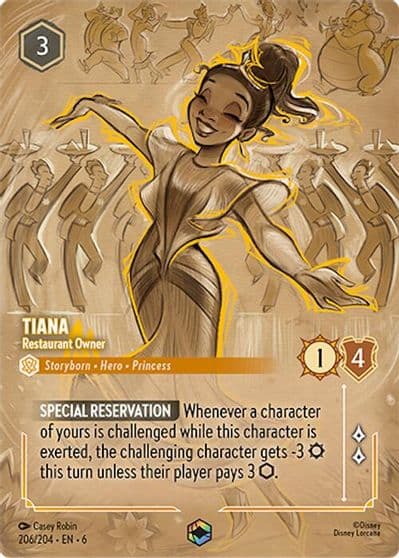Tiana Restaurant Owner Enchanted Azurite Sea Lorcana card