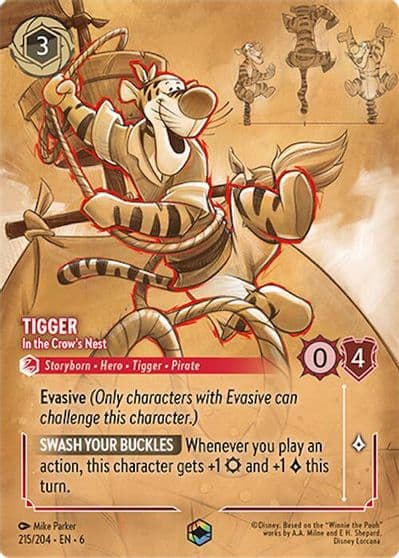 Tigger In the Crows Nest Enchanted Azurite Sea Lorcana card