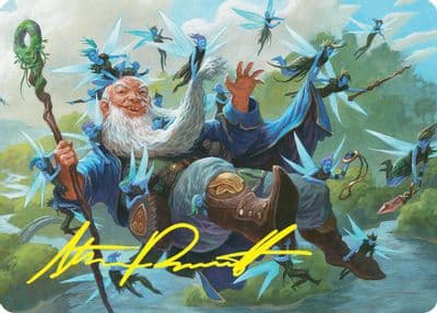 Mischievous Mystic Art Card 7 54 Gold Stamped Signature Art Series: Foundations Magic card