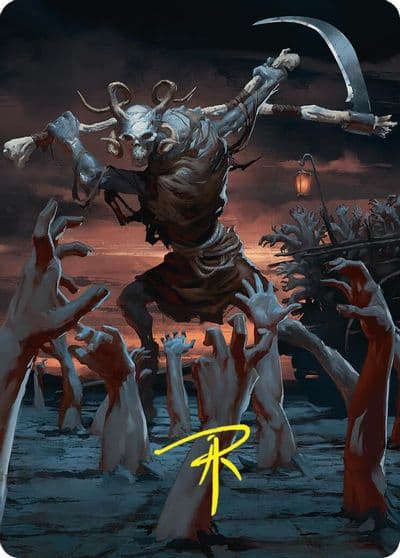 Abyssal Harvester Art Card 34 54 Gold Stamped Signature Art Series: Foundations Magic card