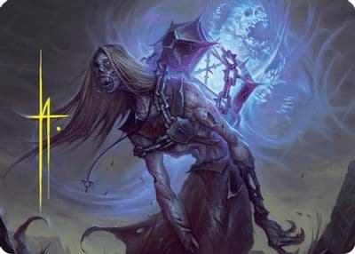 Soul Shackled Zombie Art Card 9 54 Gold Stamped Signature Art Series: Foundations Magic card