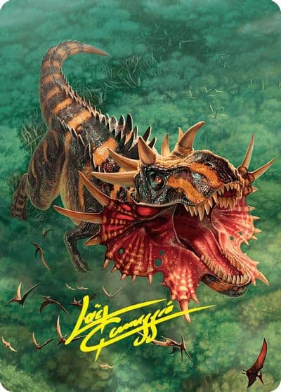 Gigantosaurus Art Card 53 54 Gold Stamped Signature Art Series: Foundations Magic card
