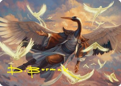 Kykar Zephyr Awakener Art Card 16 54 Gold Stamped Signature Art Series: Foundations Magic card