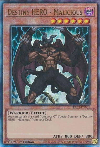 Destiny HERO Malicious PUR Quarter Century Bonanza Yu-Gi-Oh! card
