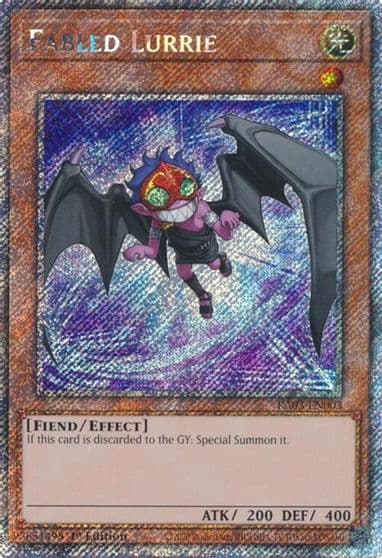 Fabled Lurrie Platinum Secret Rare Quarter Century Bonanza Yu-Gi-Oh! card