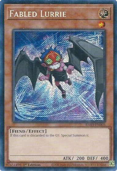 Fabled Lurrie Secret Rare Quarter Century Bonanza Yu-Gi-Oh! card